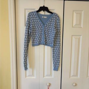 Hollister Light Blue Patterned Cardigan